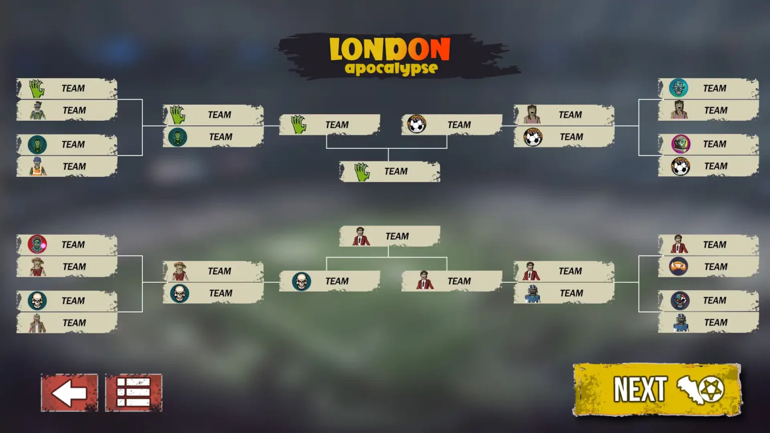 Zombie Football Simulator Game UI-UX